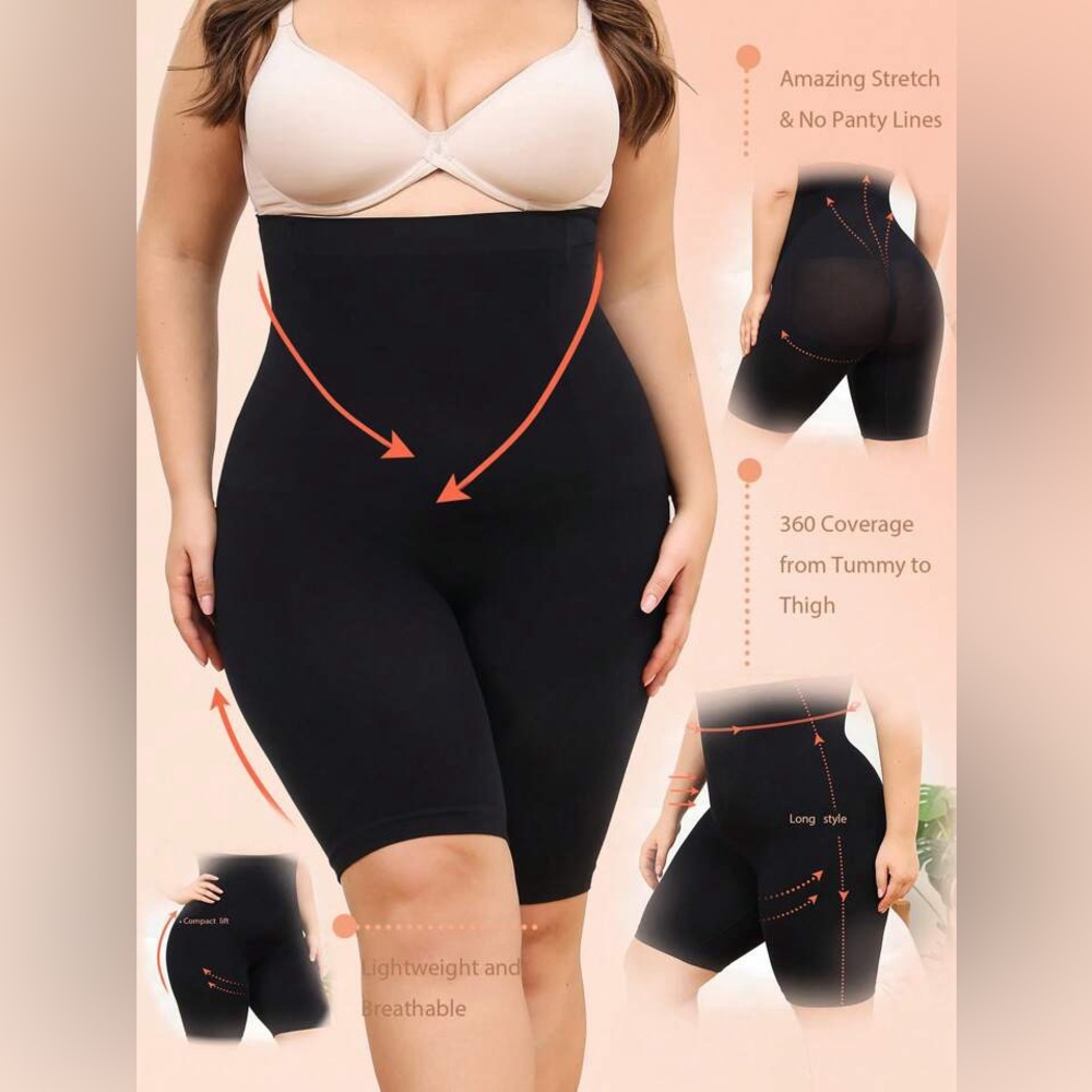 Plus High Waist Tummy Control Shapewear Shorts 4x